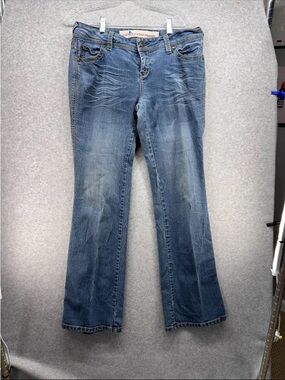 Vanilla Star Medium Blue Flare Jeans with Faded Wash